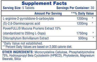 Supplement facts label for Hi-Tech Pharmaceuticals Protropin, listing ingredients such as L-arginine, Mucuna Pruriens Extract, and Chlorophytum Borivilianum Extract with 30 servings per container.