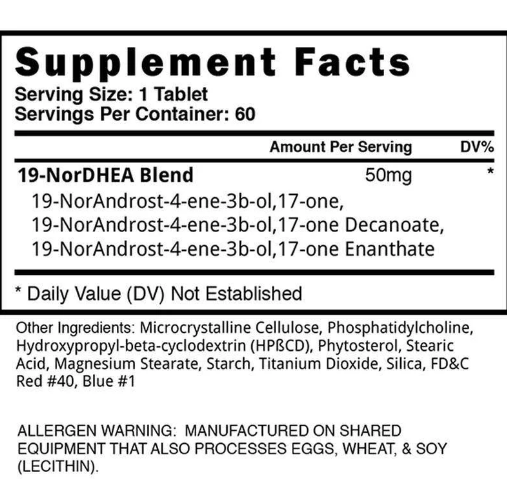 Supplement Facts Label of Blackstone Labs AbNormal.