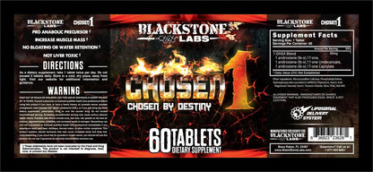 Full view of Blackstone Labs: Chosen1 | 1-Andro - Supplement Shop label. 