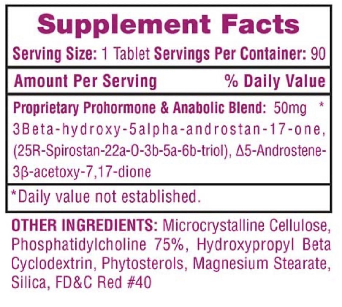 Hi Tech Pharmaceuticals Winstrol Supplement Facts Panel