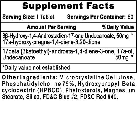 Supplement Facts label of Hi-Tech Pharmaceuticals: Equipoise | Boldenone Prohormone - Supplement Shop