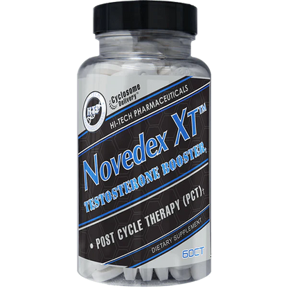 Clear bottle with black top of Hi-Tech Pharmaceuticals: Novedex XT | Nolvadex XT Replacement - Supplement Shop