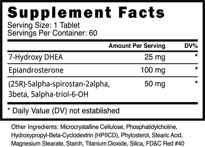 Supplement Facts label of Blackstone labs Superstrol 7 ingredients information.